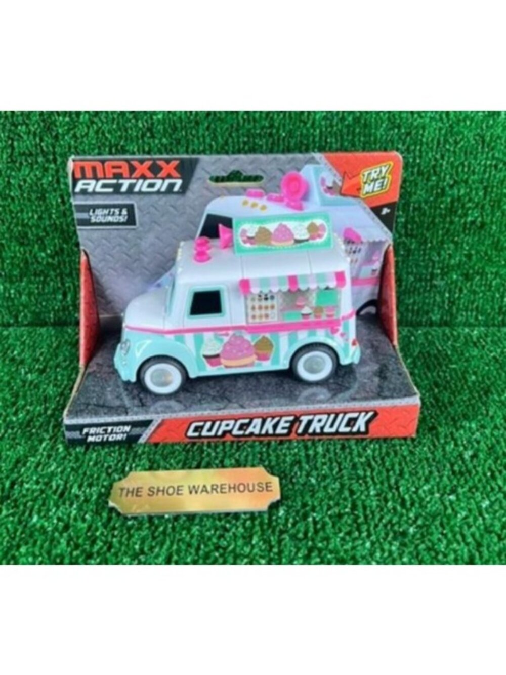 Maxx Action Cupcake Truck Friction Motor Rubber Tires Lights and Sound White NEW
